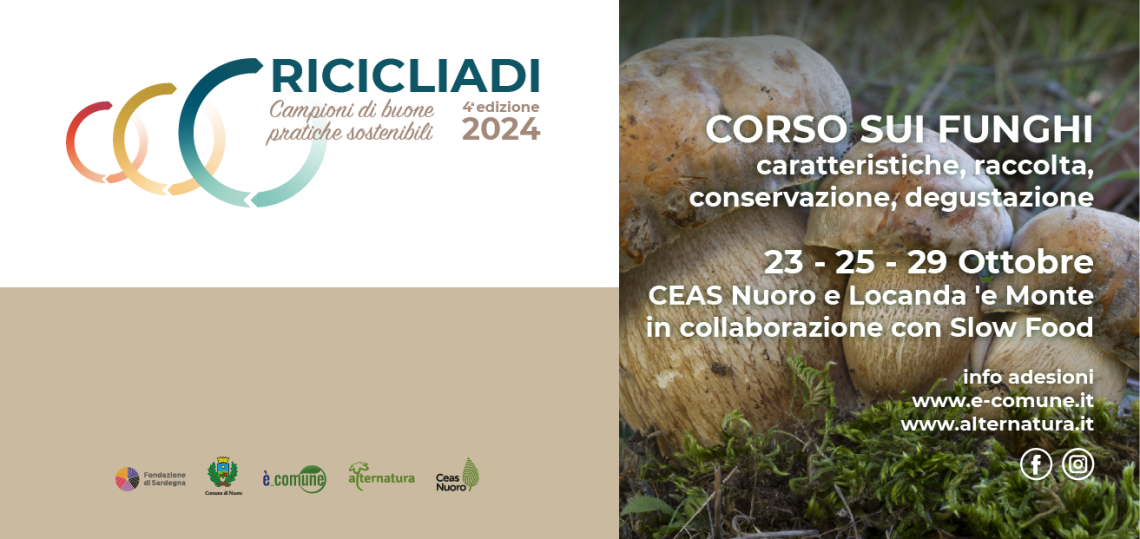 Ricicliadi 2024 Corso sui funghi banner sito alternatura 2 (1)